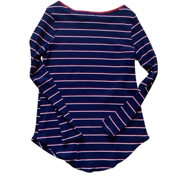 NWOT Joseph A Cotton Striped Long Sleeve Top - Picture 3 of 10